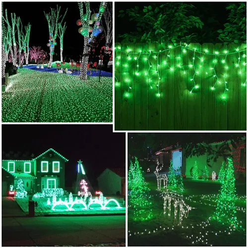 100 LED Solar Green String Light