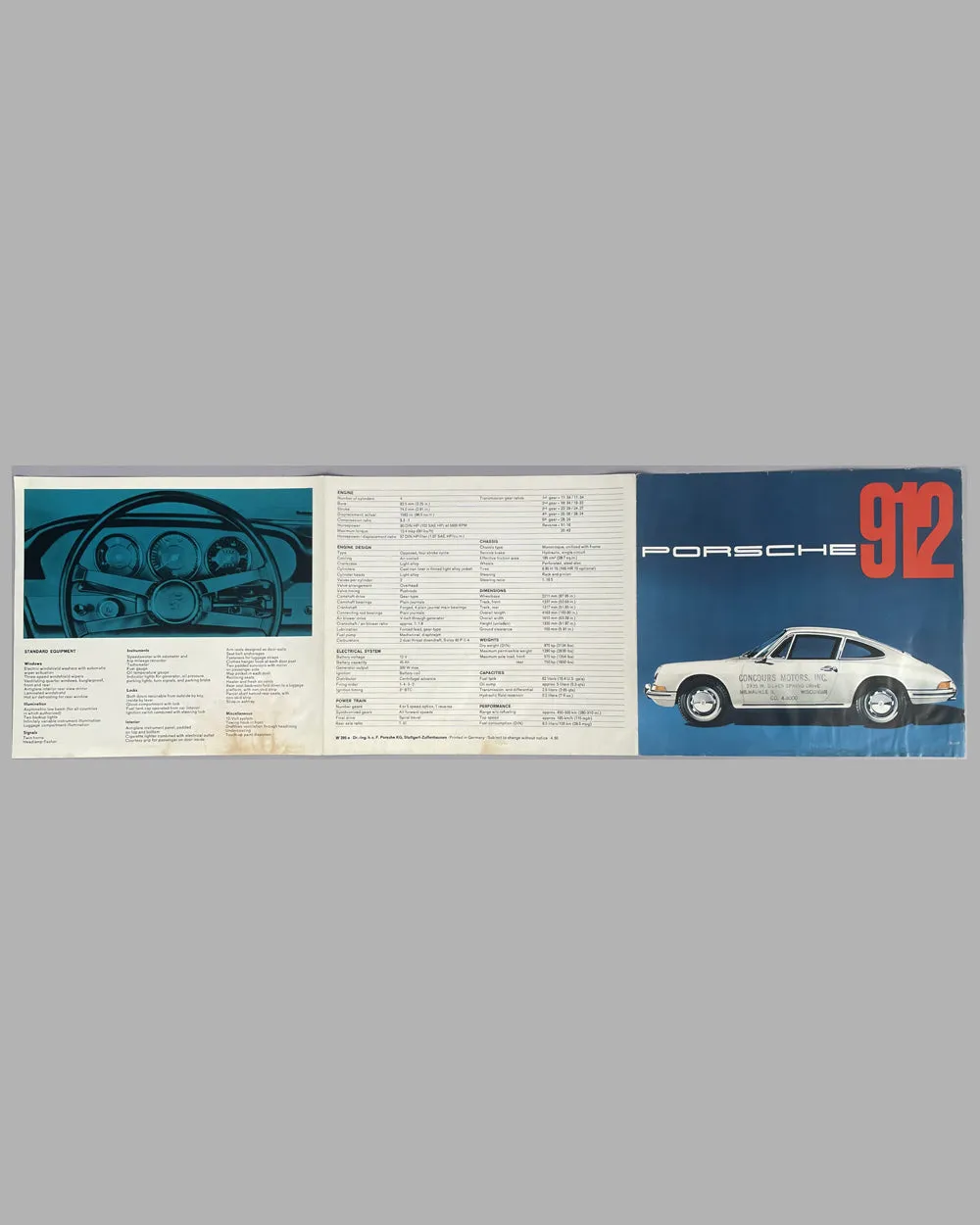 1965 Porsche 912 factory sales brochure