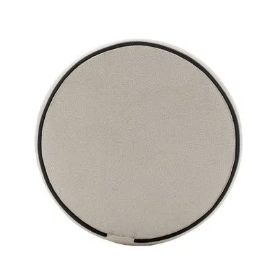 19" Round Pouf Ottoman Fabric Cream Boucle - WOVENBYRD