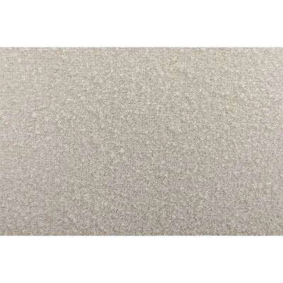 19" Round Pouf Ottoman Fabric Cream Boucle - WOVENBYRD