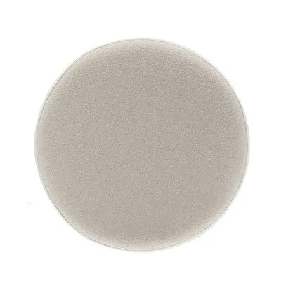 19" Round Pouf Ottoman Fabric Cream Boucle - WOVENBYRD