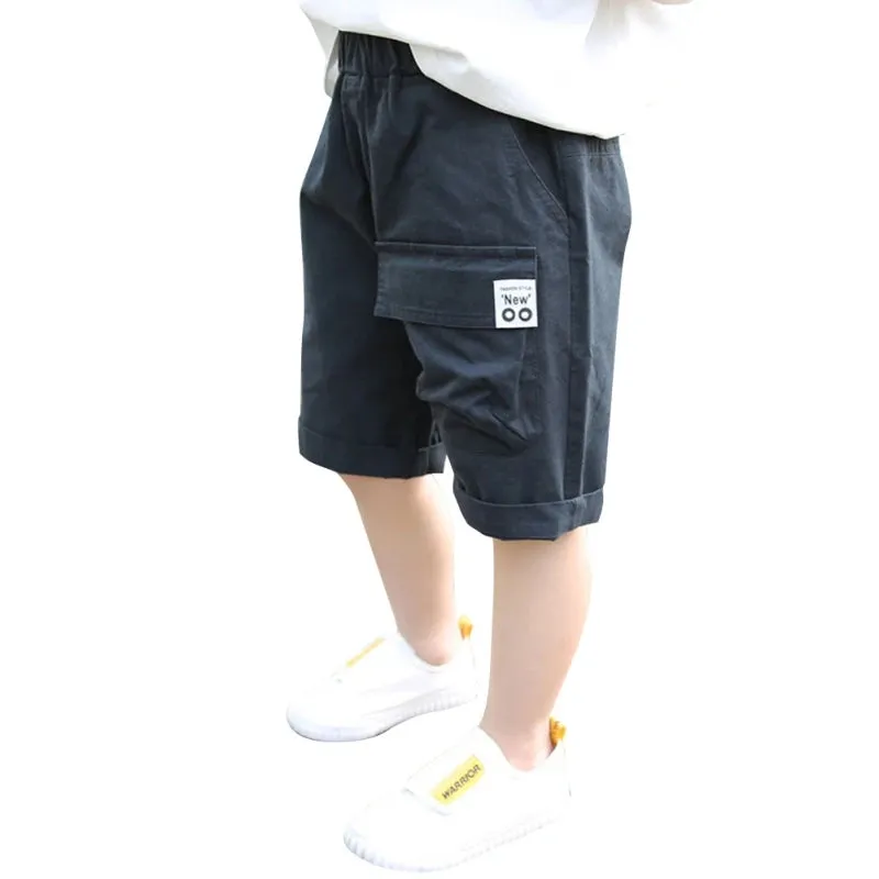 2024 Summer Boys Cool Casual Sports Cotton Shorts Fashion Baby Boy Cargo Shorts Children Elastic Waist Pant Kid Trousers Clothes