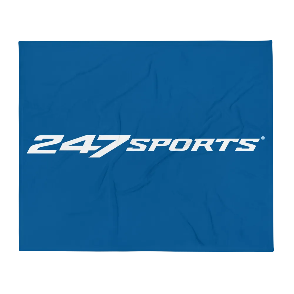 247 Sports White Logo Throw Blanket