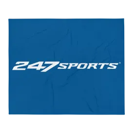 247 Sports White Logo Throw Blanket