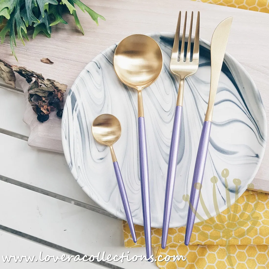 *70% CLEARANCE SALE* Lux Gold Purple Stainless Steel SS304 Cutlery