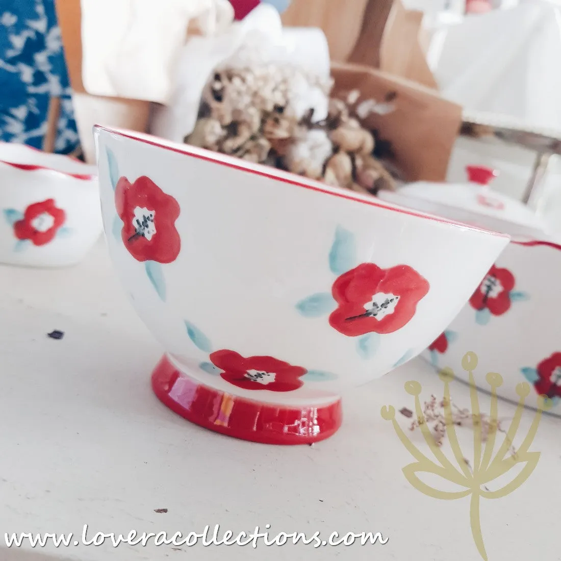 *70% OFF CLEARANCE PROMO* Handmade Red Floral Teapot