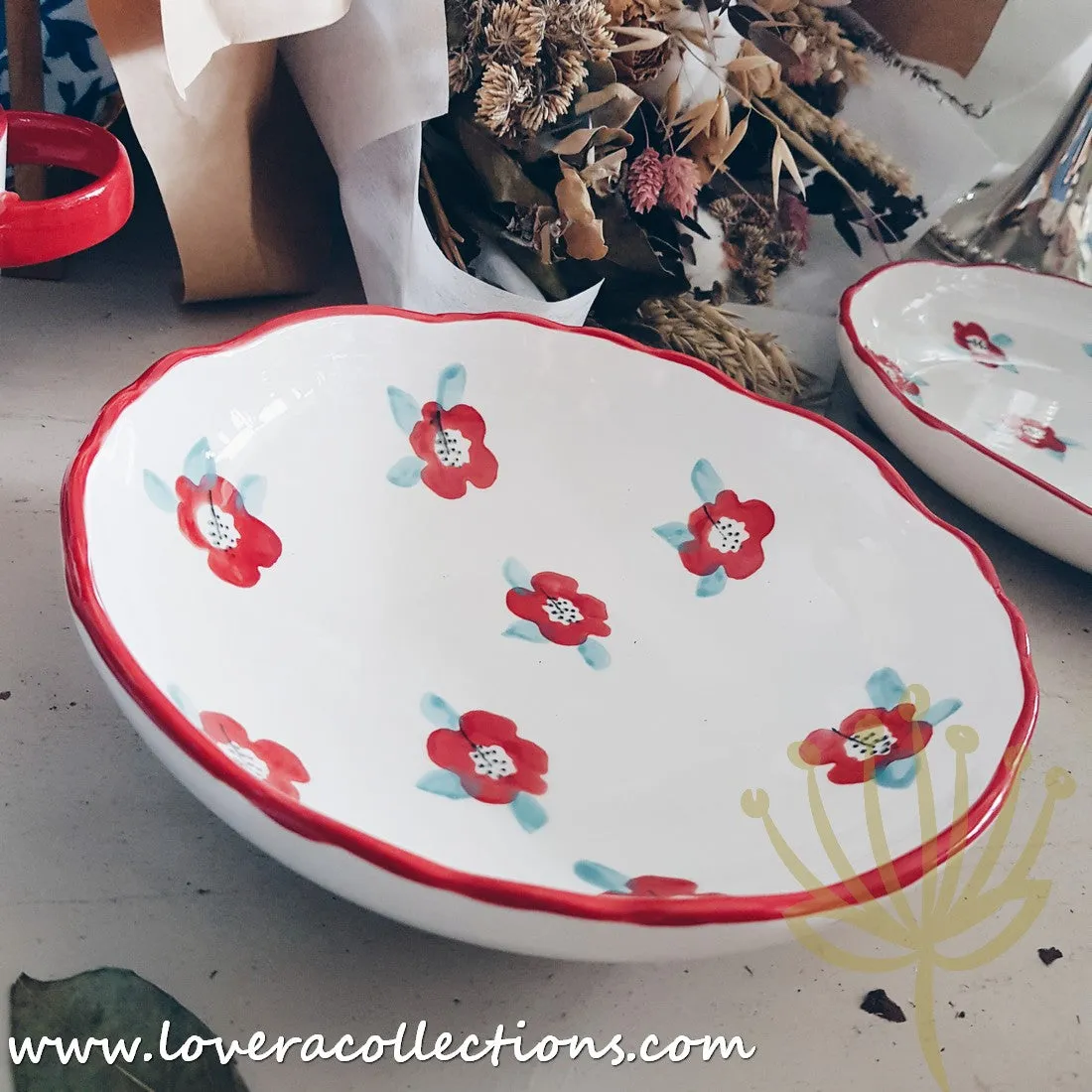 *70% OFF CLEARANCE PROMO* Handmade Red Floral Teapot