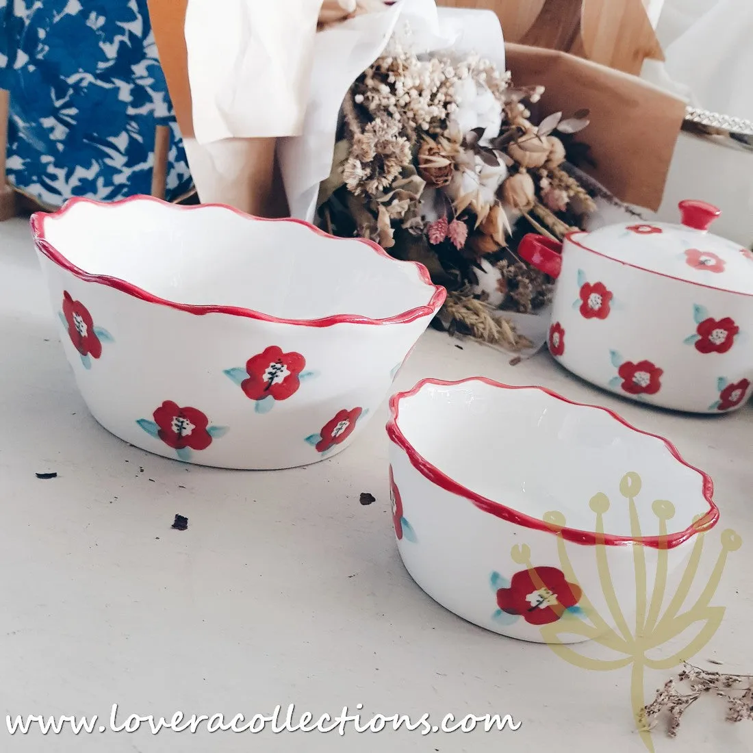*70% OFF CLEARANCE PROMO* Handmade Red Floral Teapot
