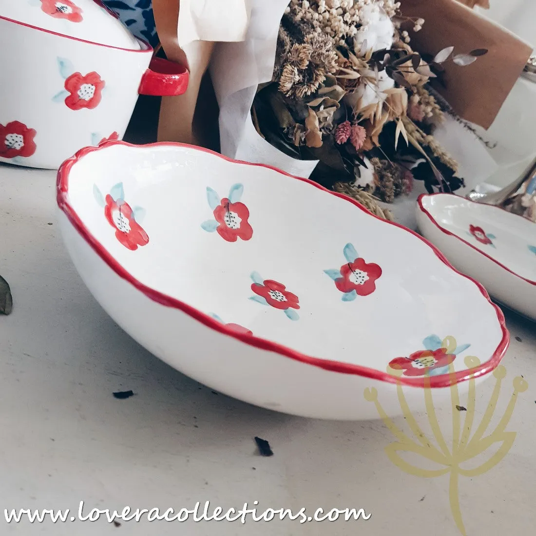 *70% OFF CLEARANCE PROMO* Handmade Red Floral Teapot
