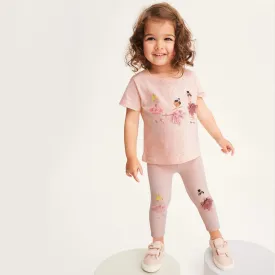 Ballet Girls Dots Short Sleeve Summer Set