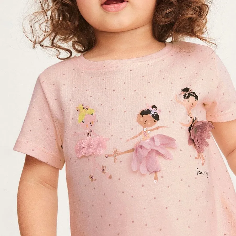 Ballet Girls Dots Short Sleeve Summer Set