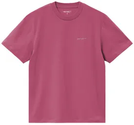 Carhartt WIP Womens Script Embroidery T Shirt Magenta Tonic