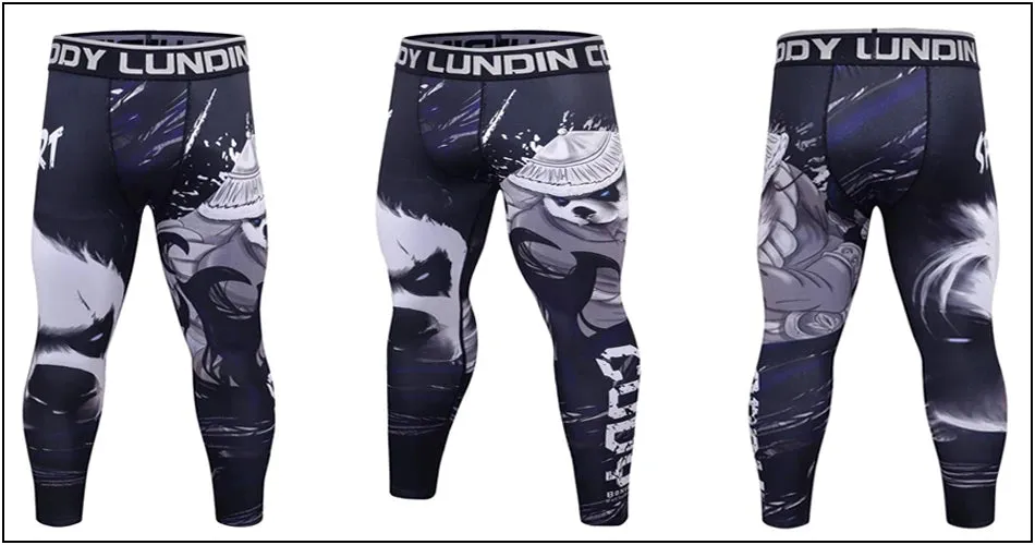 Cody Lundin - Panda Samurai - BJJ compression tights /rash guard / Spats /Pants