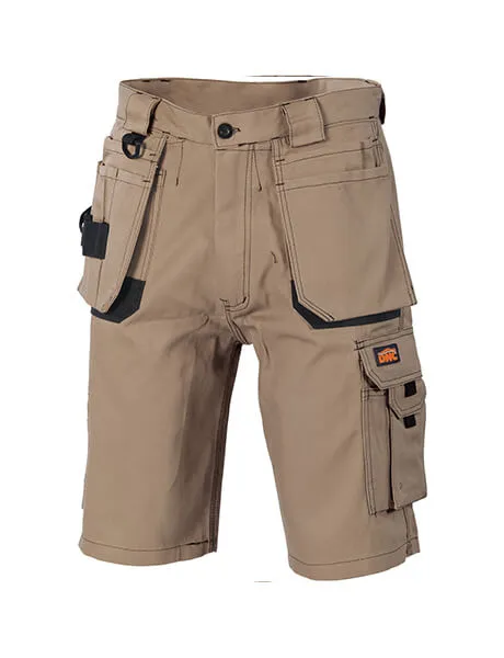 DNC Duratex Cotton Duck Weave Tradies Cargo Shorts With Twin Holster Tool Pocket (3336)