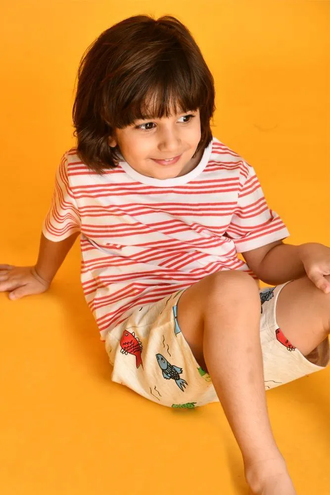 FISH PRINT SHORTS
