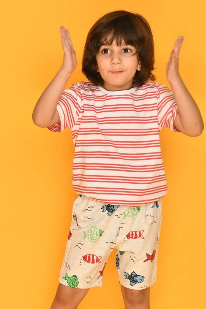 FISH PRINT SHORTS