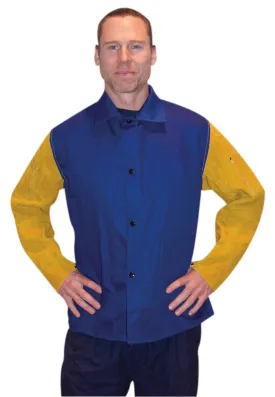 Flame-Retardant Cotton Jacket with Leather Sleeves