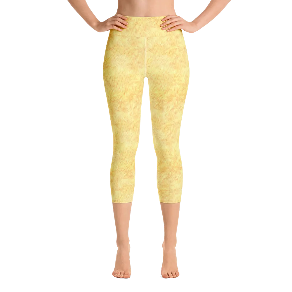 Gold Fur Capri Yoga Pants