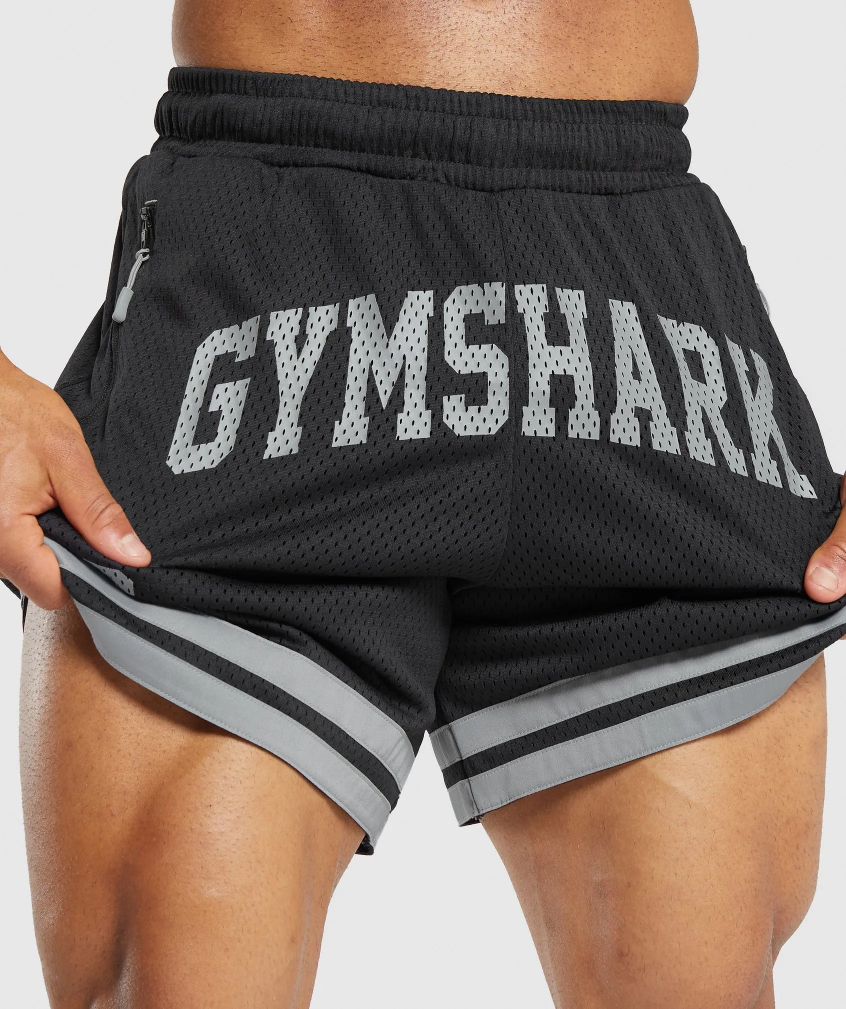 Gymshark Varsity Mesh Shorts - Black