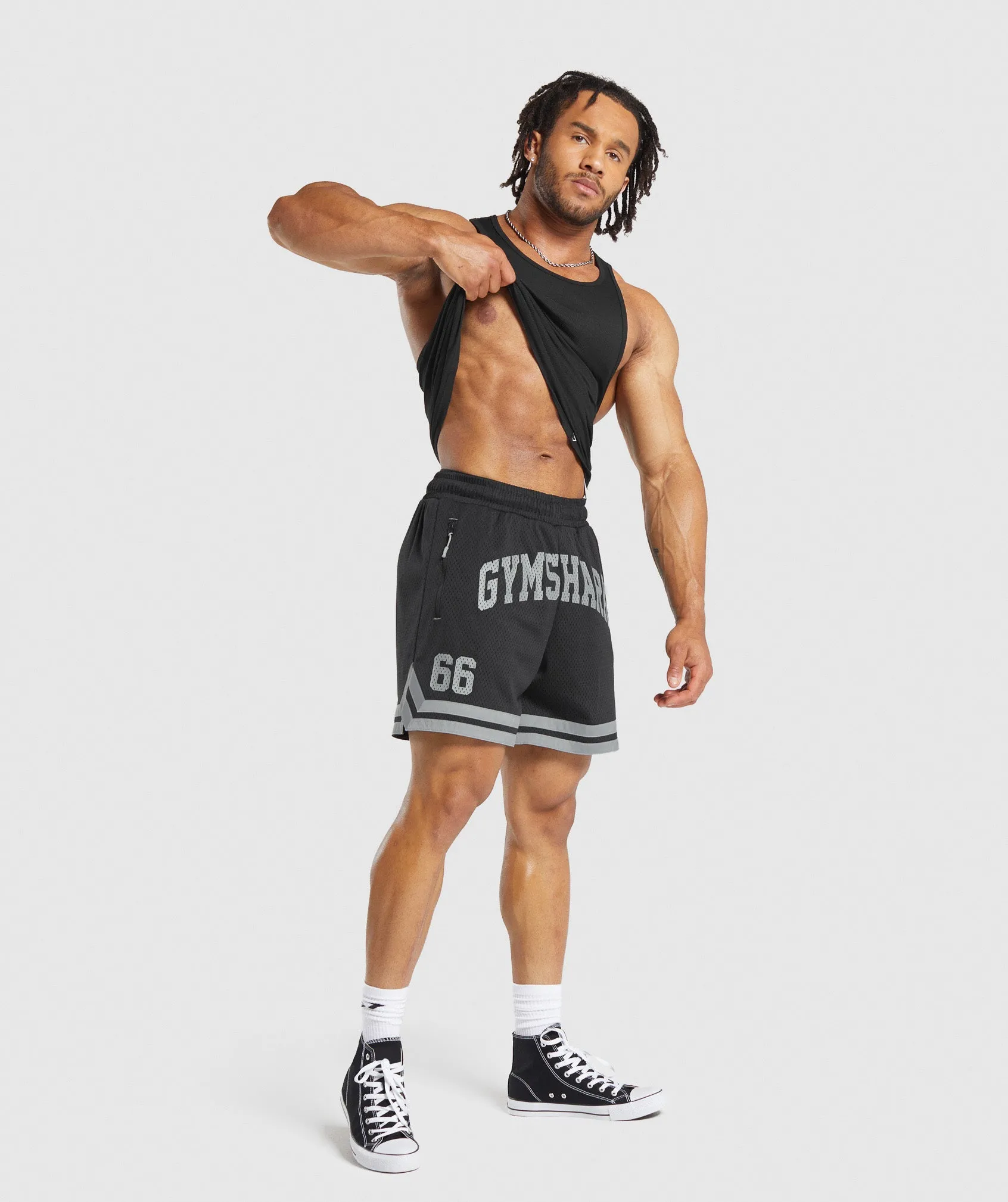 Gymshark Varsity Mesh Shorts - Black