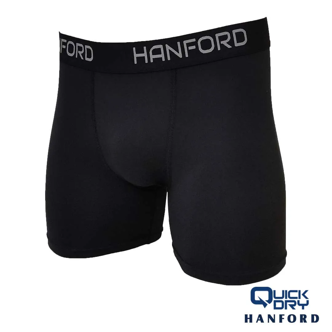 Hanford Athletic Men Pro Cool 2.0 Quick Dry Compression Boxer Shorts Flex01 - Black (Single Pack)