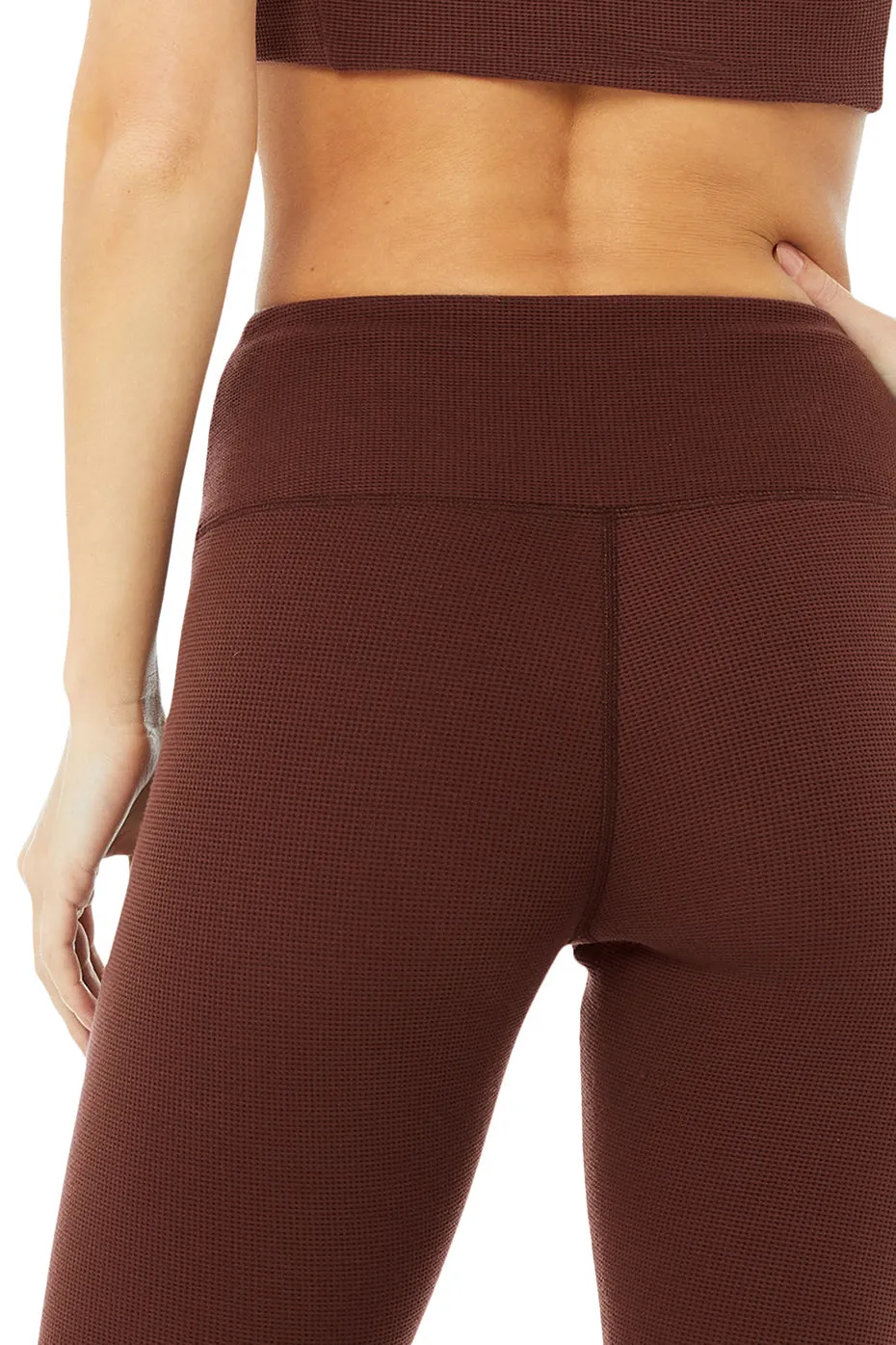 High-Waist Micro Waffle LowKey Legging - Cherry Cola