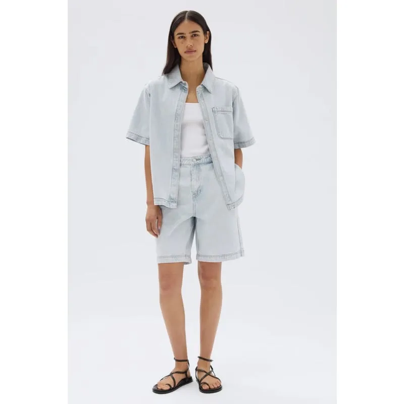 Longline Denim Short | Bleach