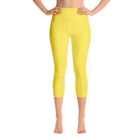 Maize Yellow Capri Yoga Pants