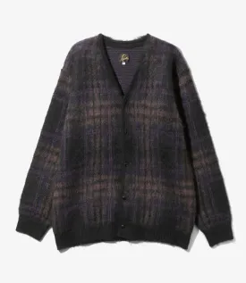 Mohair Cardigan - Taupe - Plaid