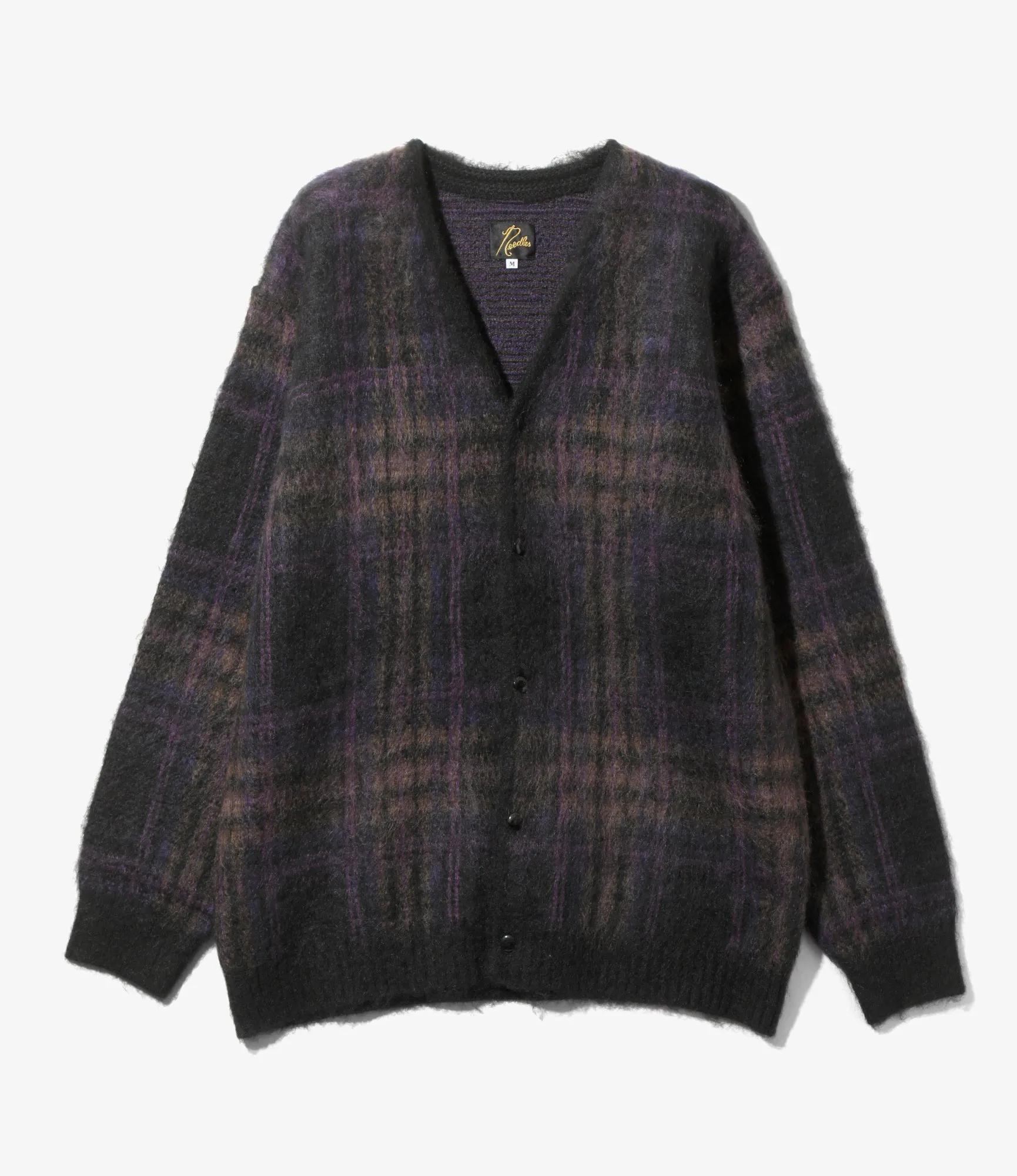 Mohair Cardigan - Taupe - Plaid