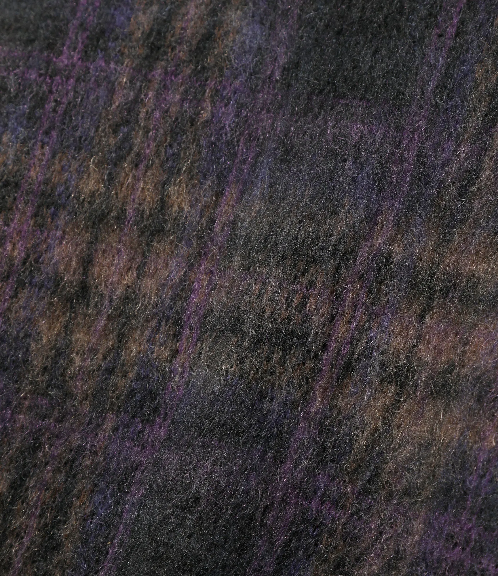 Mohair Cardigan - Taupe - Plaid