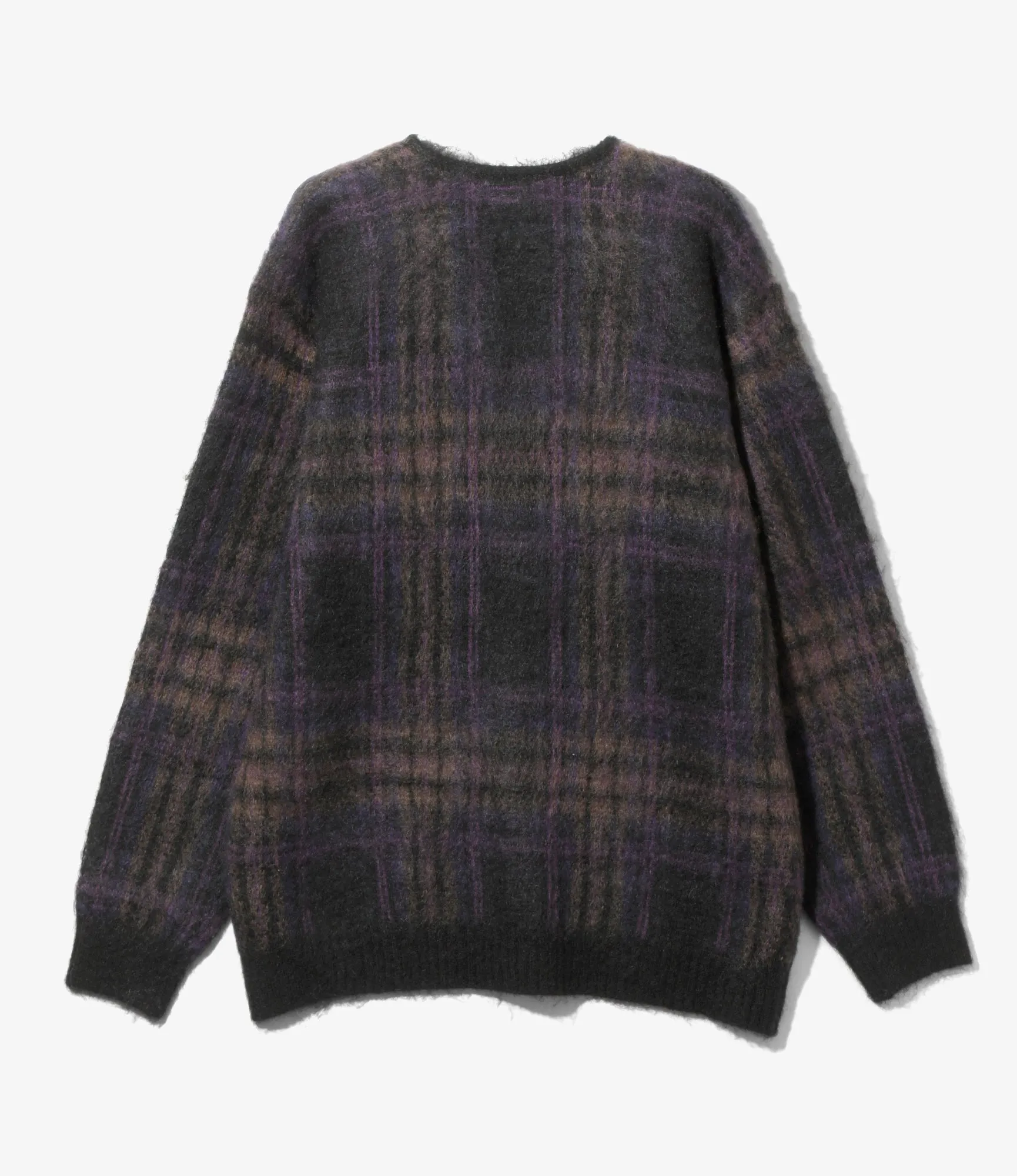 Mohair Cardigan - Taupe - Plaid