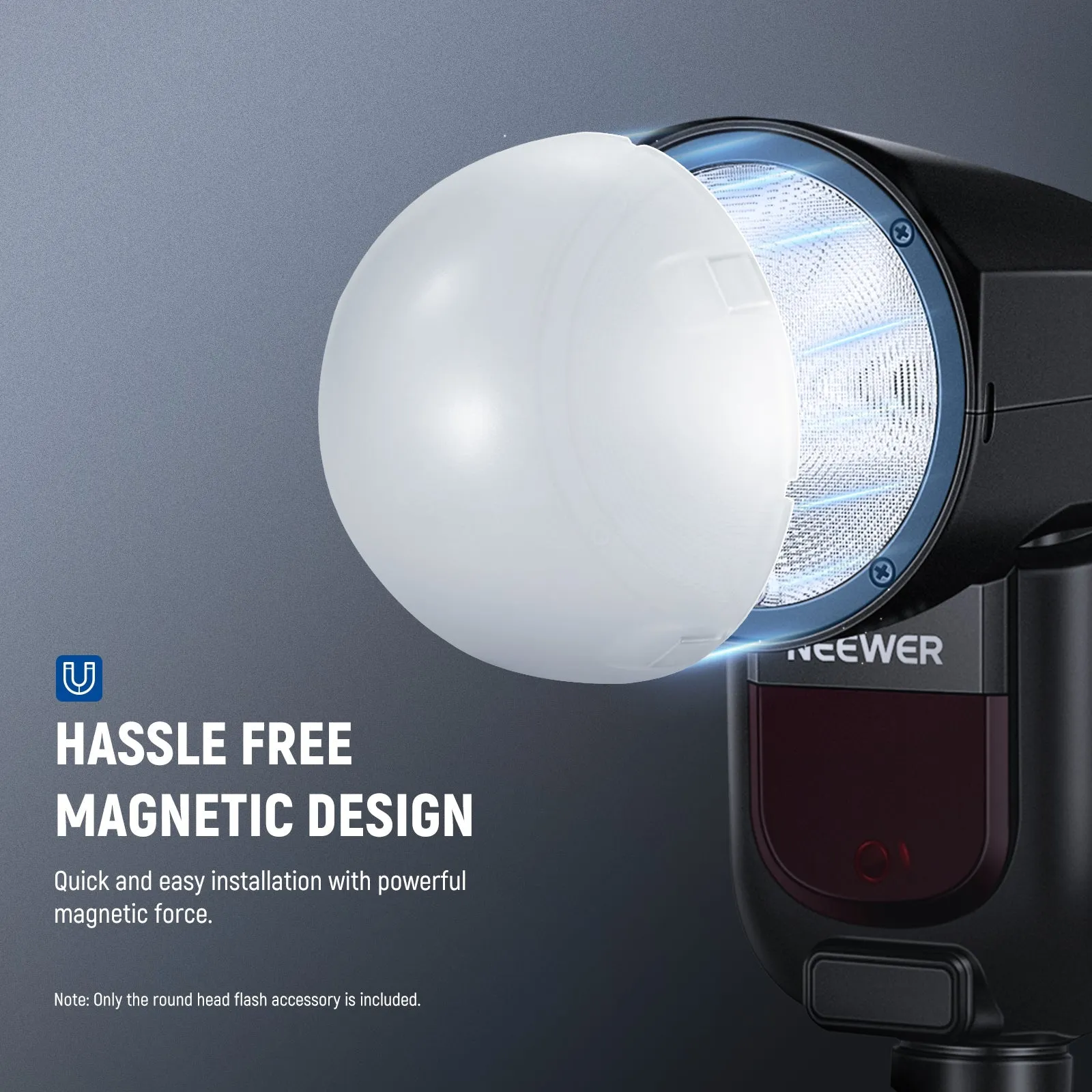 NEEWER M12 Magnetic Dome Diffuser for Z1/Z2 Speedlite Flash