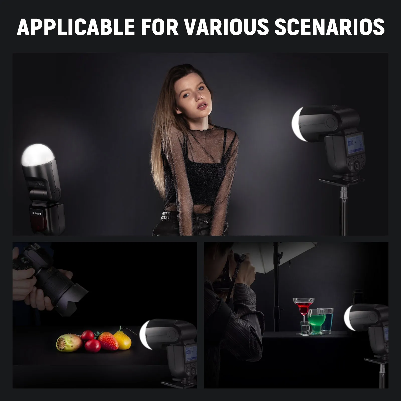 NEEWER M12 Magnetic Dome Diffuser for Z1/Z2 Speedlite Flash