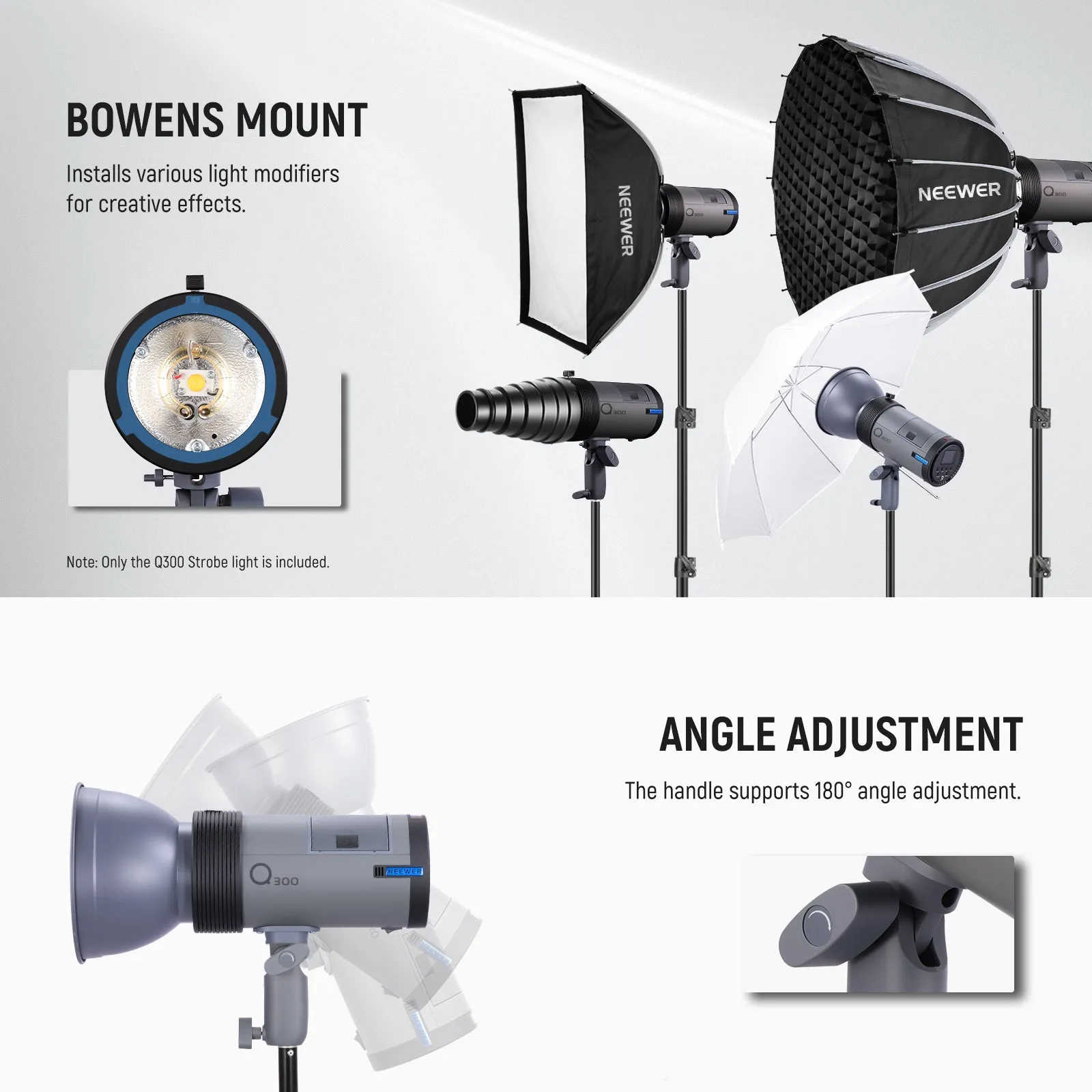NEEWER Q300 300Ws 2.4G Outdoor Strobe Flash