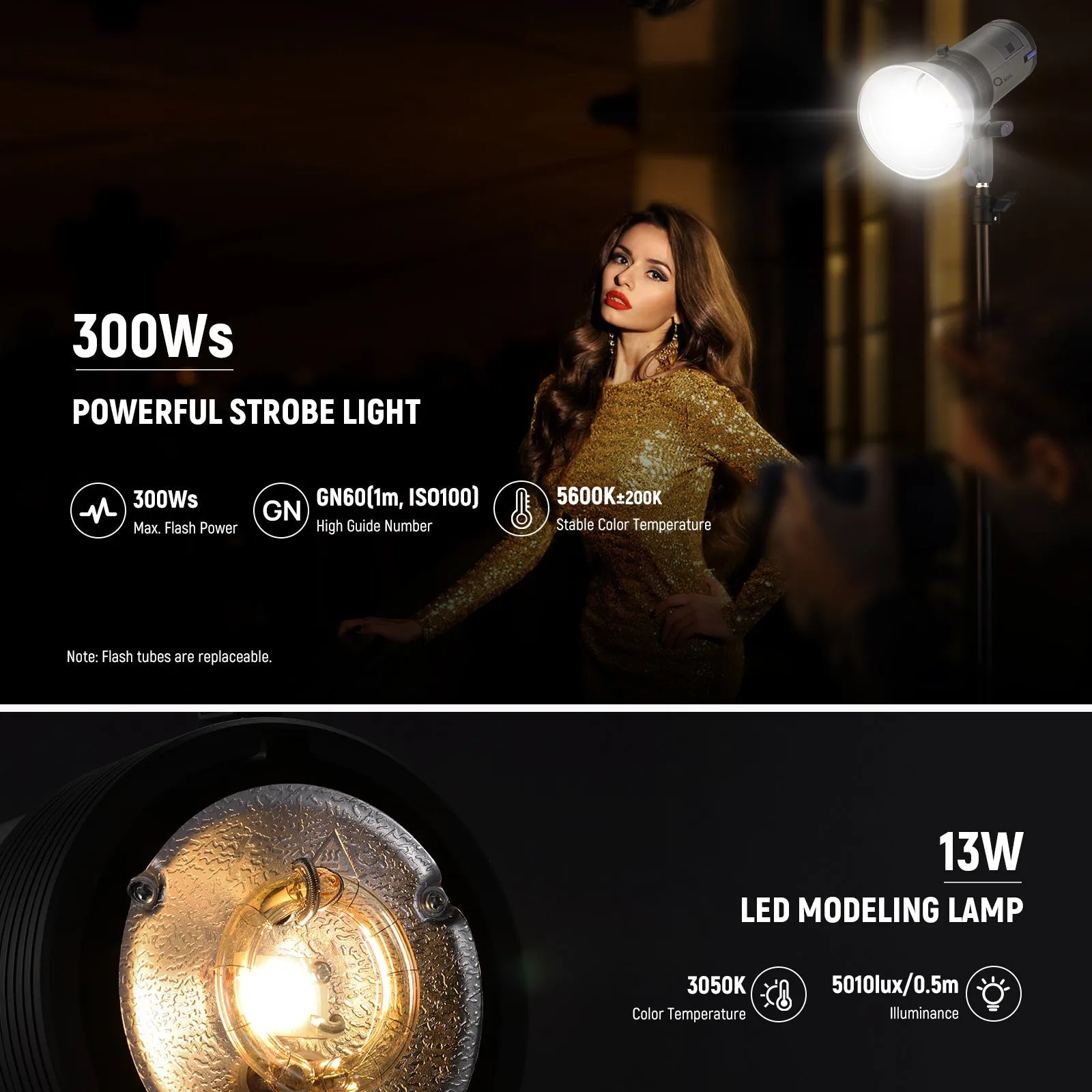 NEEWER Q300 300Ws 2.4G Outdoor Strobe Flash