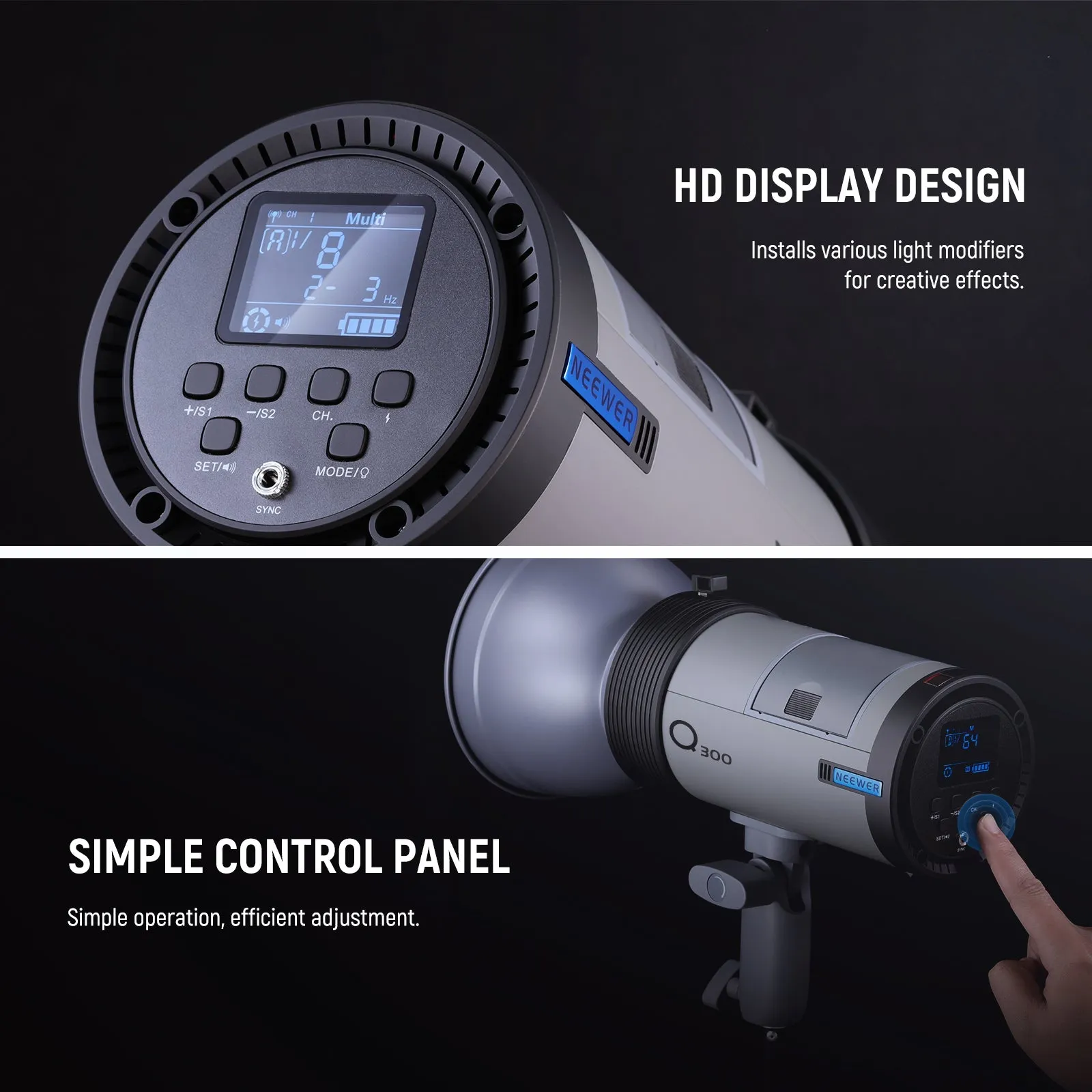 NEEWER Q300 300Ws 2.4G Outdoor Strobe Flash