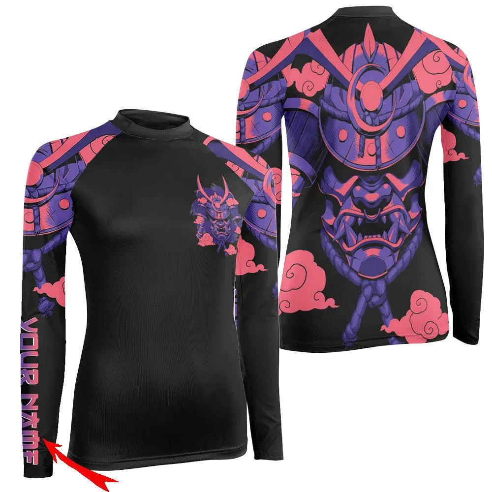 Personalized Devil Shogun Helmet Women's Long Sleeve Rash Guard