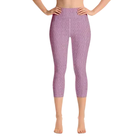 Pink Cable Knit Capri Yoga Pants