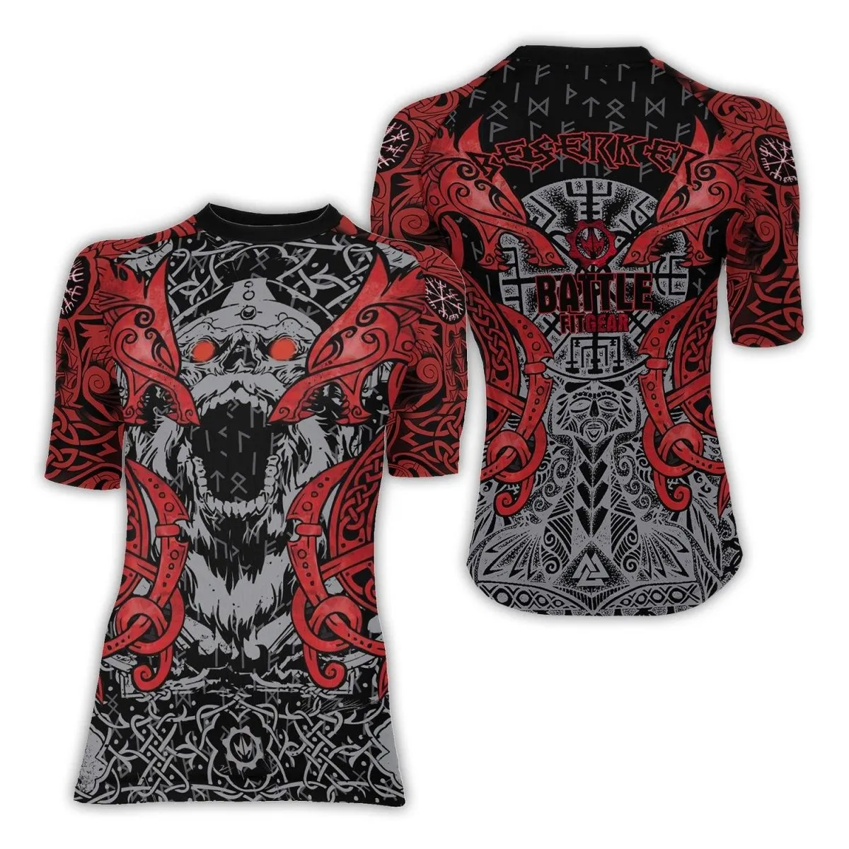 Rage Of Viking Berserker Women's Short Sleeve Rash Guard