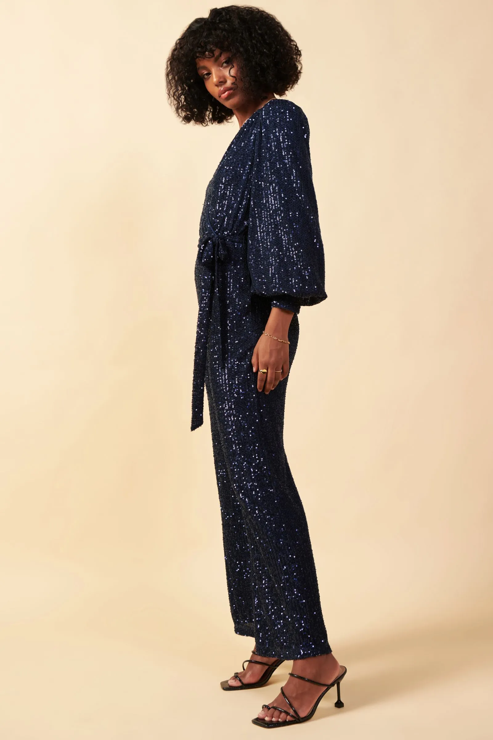 Sequin Wrap Jumpsuit