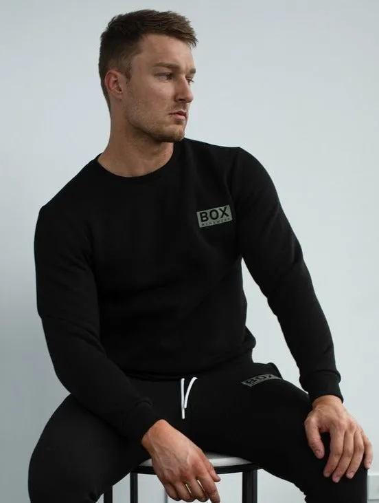 Slim Fit Crew Neck Jumper - Black