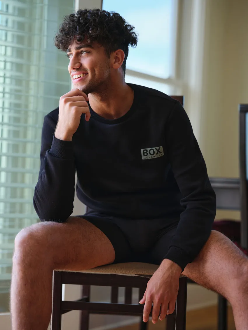 Slim Fit Crew Neck Jumper - Black