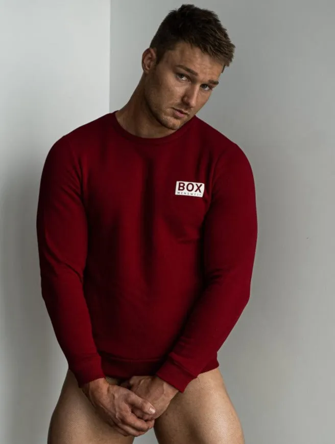 Slim Fit Crew Neck Jumper - Dark Red