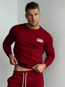 Slim Fit Crew Neck Jumper - Dark Red